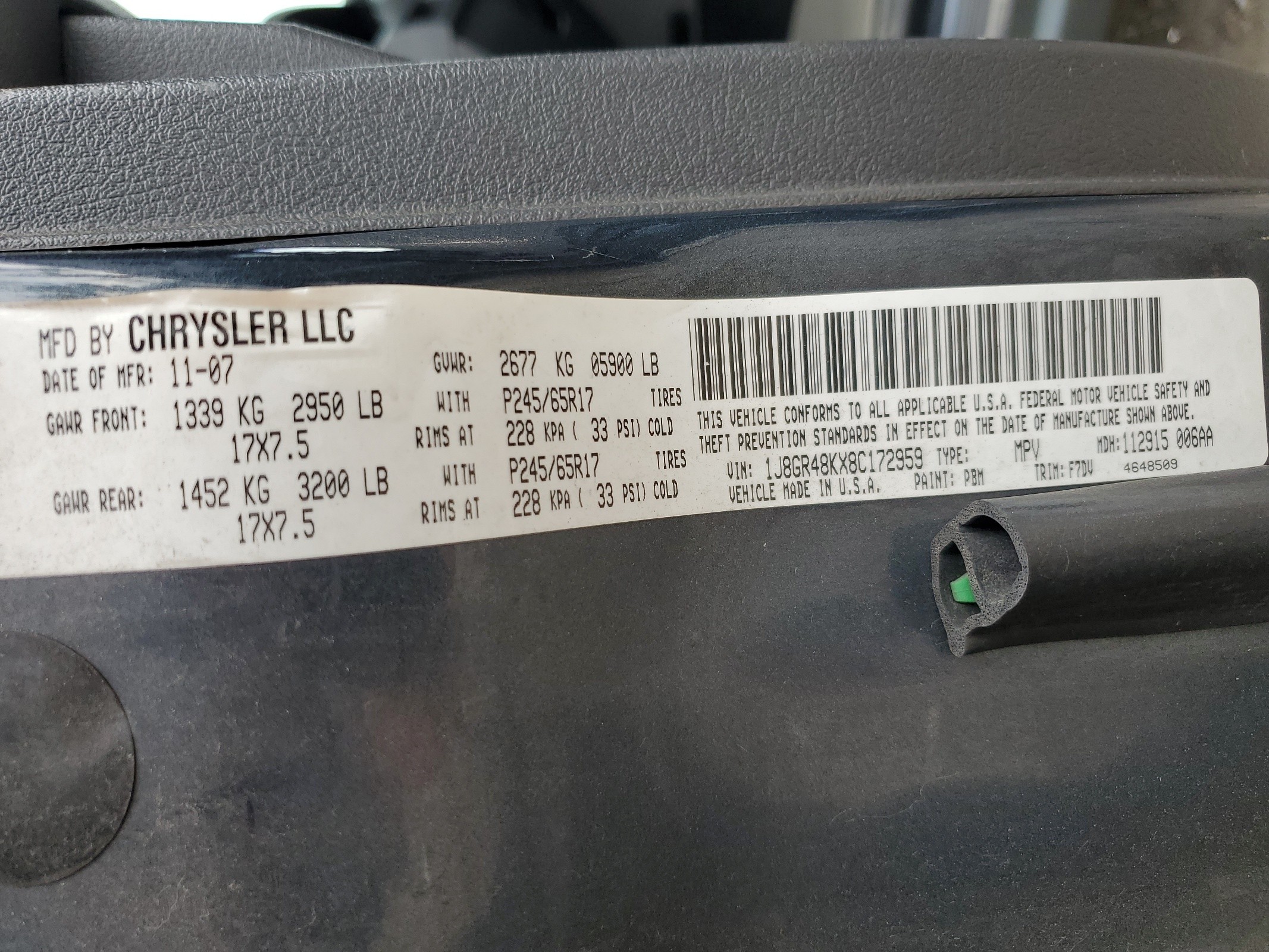 1J8GR48KX8C172959 2008 Jeep Grand Cherokee Laredo