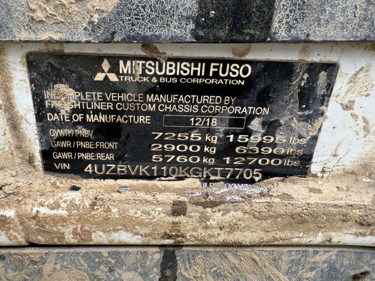 4UZBVK110KGKT7705 2019 Mitsubishi Fuso Truck Of America Inc Fe Fec72S