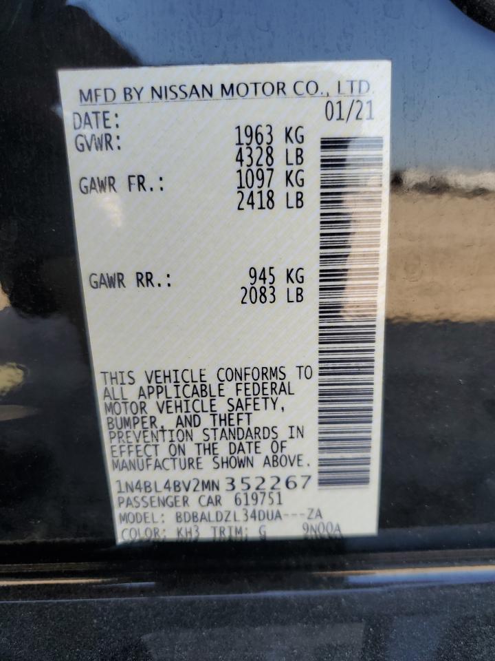 1N4BL4BV2MN352267 2021 Nissan Altima S