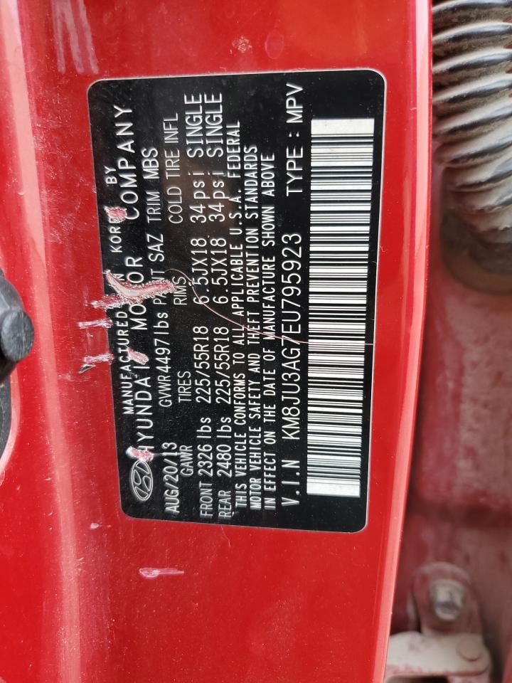 2014 Hyundai Tucson Gls VIN: KM8JU3AG7EU795923 Lot: 66440074