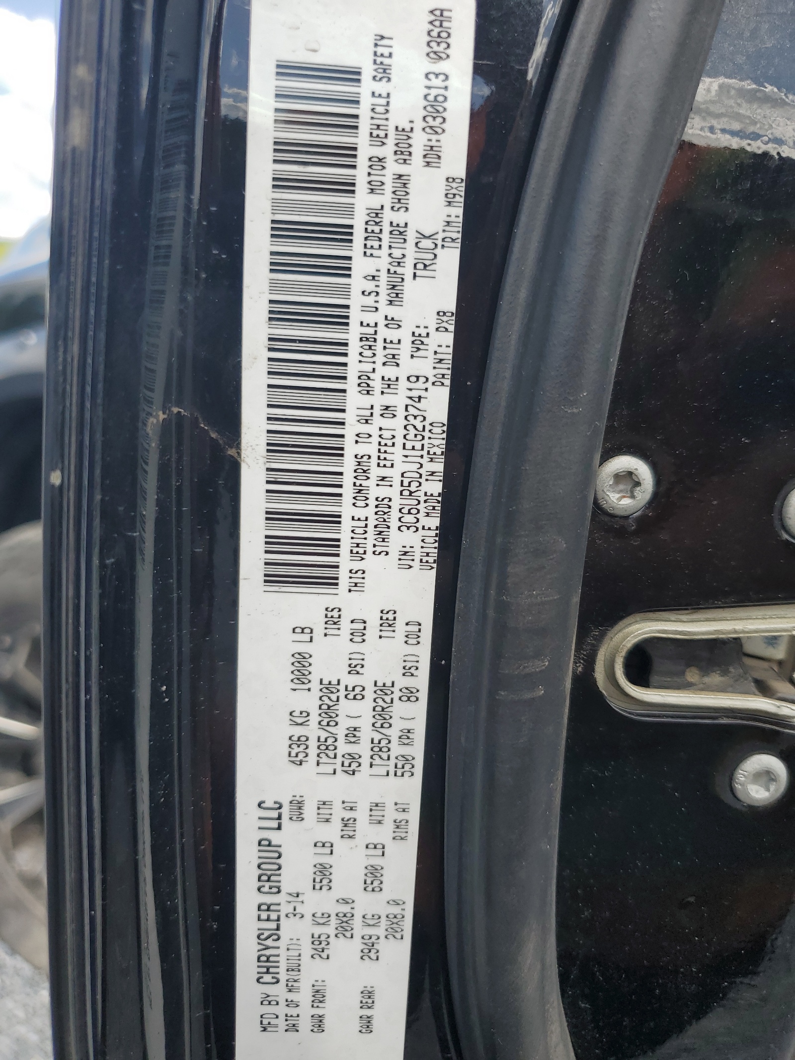 3C6UR5DJ1EG237419 2014 Ram 2500 Slt