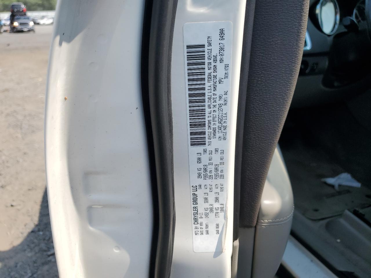 2012 Dodge Durango Sxt VIN: 1C4RDJAG2CC112749 Lot: 65775874