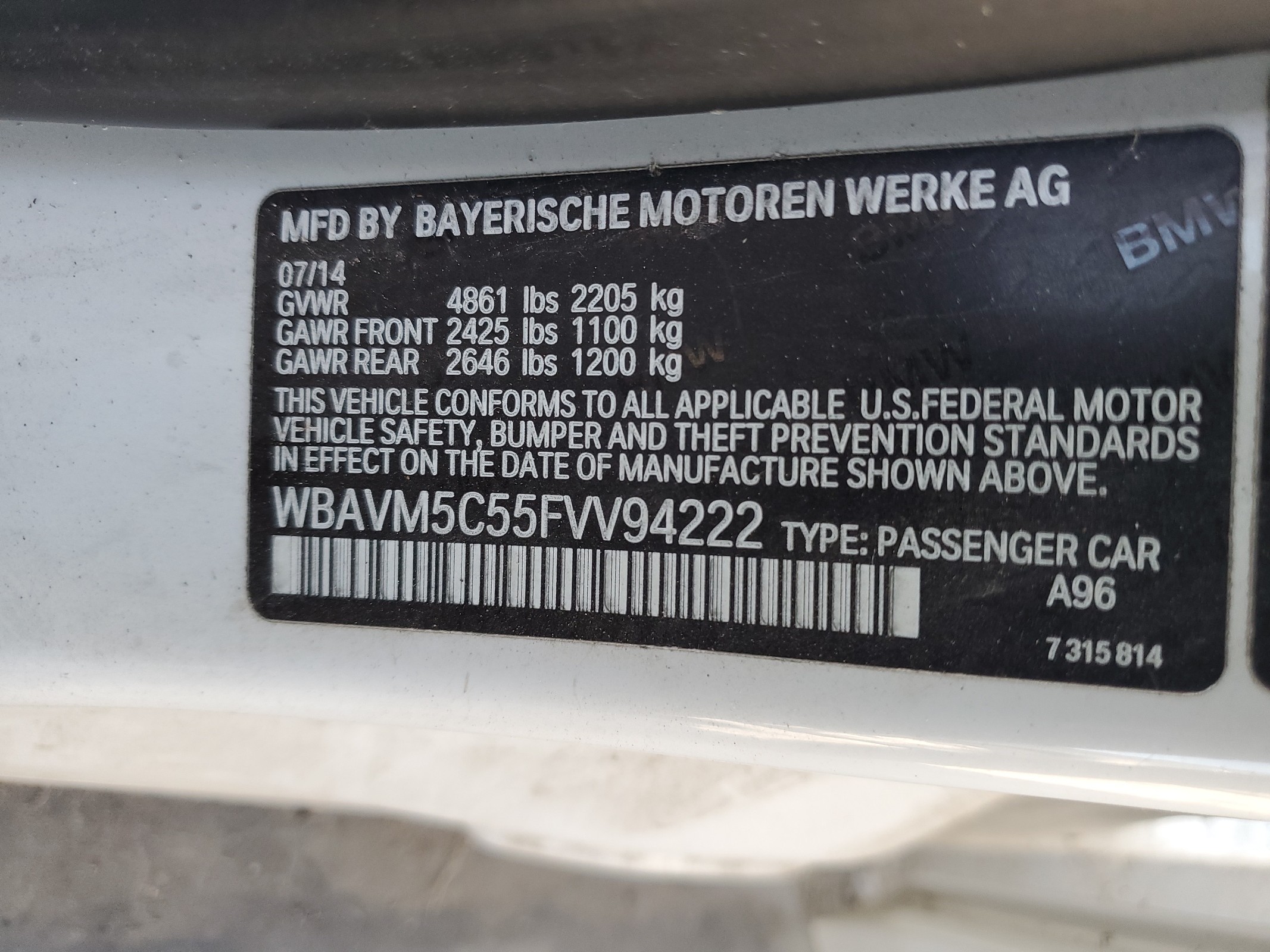 WBAVM5C55FVV94222 2015 BMW X1 xDrive35I