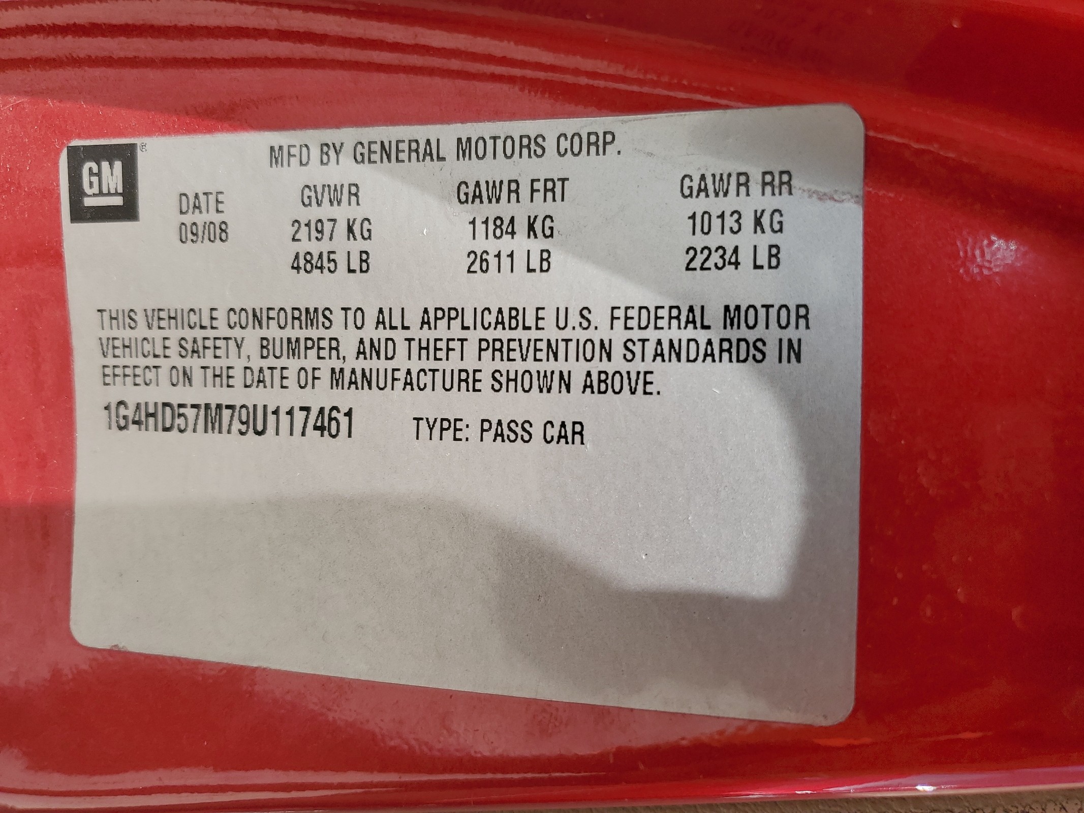 1G4HD57M79U117461 2009 Buick Lucerne Cxl