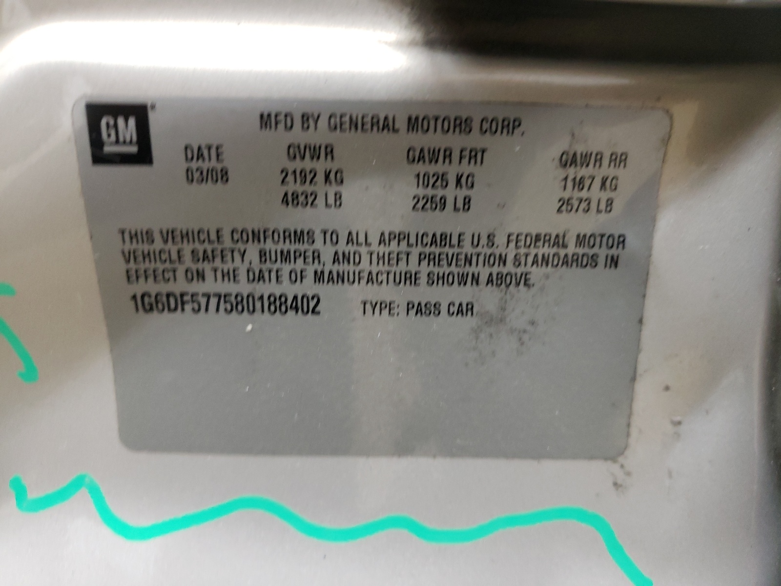 1G6DF577580188402 2008 Cadillac Cts