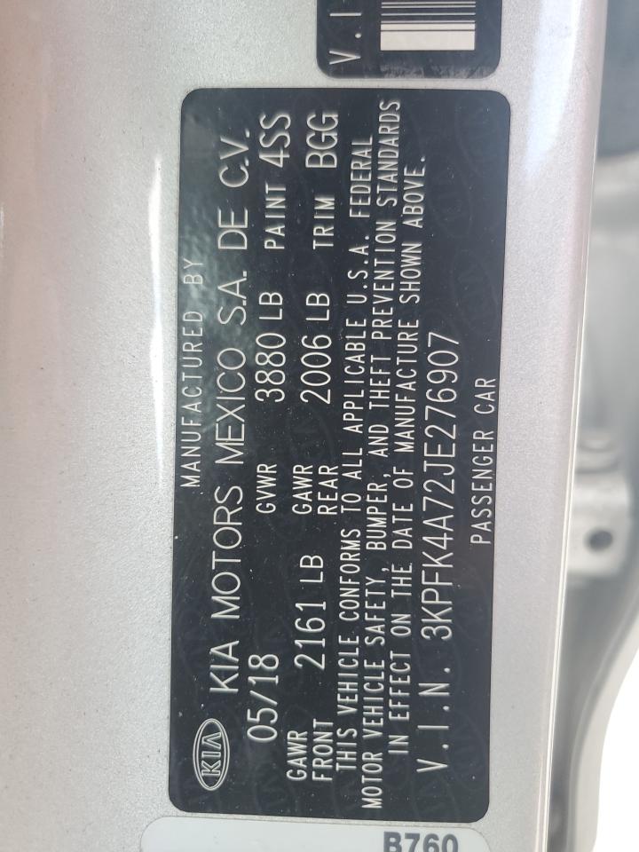 3KPFK4A72JE276907 2018 Kia Forte Lx