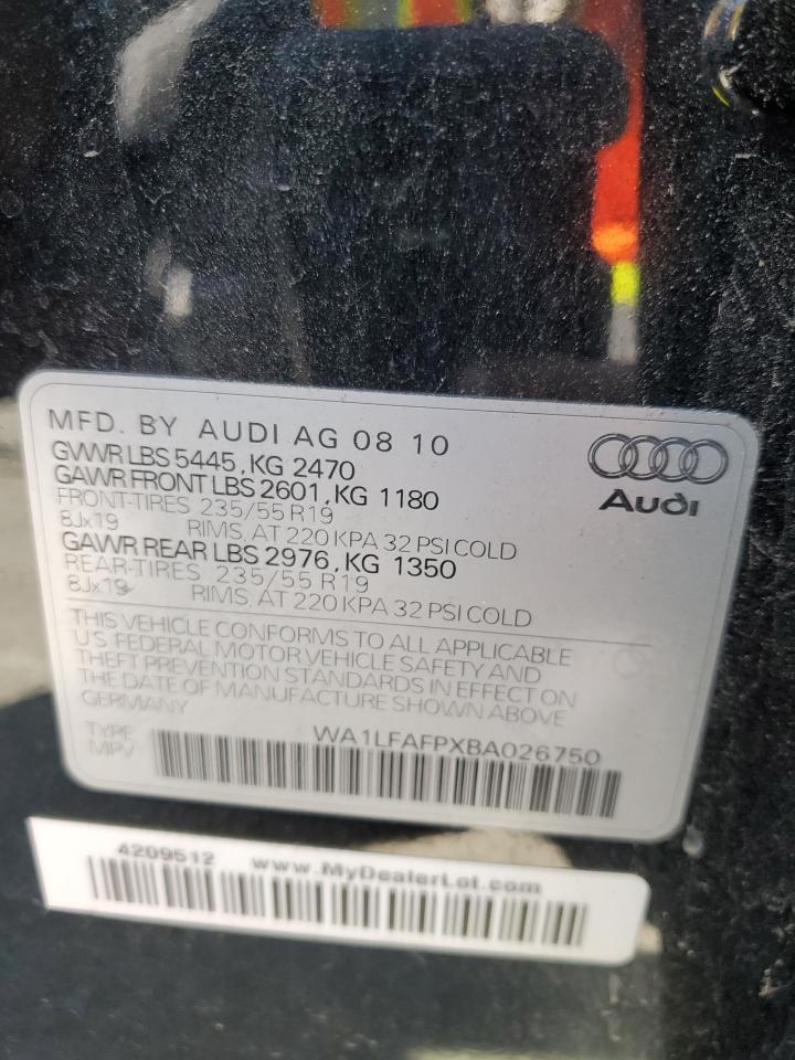 2011 Audi Q5 Premium Plus VIN: WA1LFAFPXBA026750 Lot: 66594864