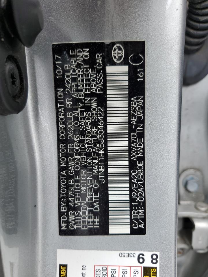 JTNB11HK5J3046422 2018 Toyota Camry L