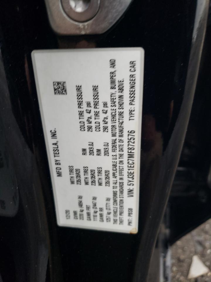 5YJ3E1EC7MF872576 2021 Tesla Model 3