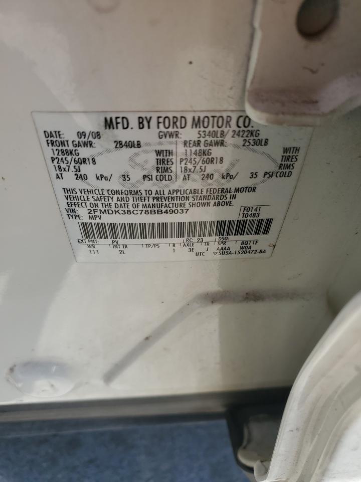 2FMDK38C78BB49037 2008 Ford Edge Sel