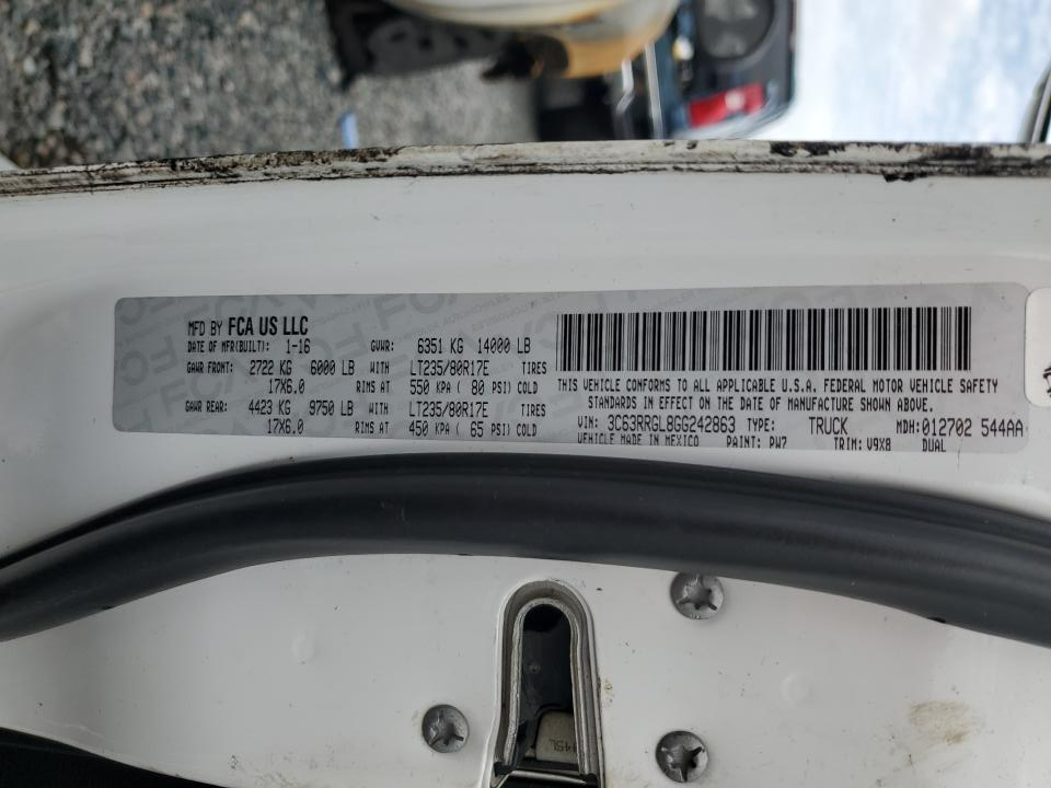 3C63RRGL8GG242863 2016 Ram 3500 St