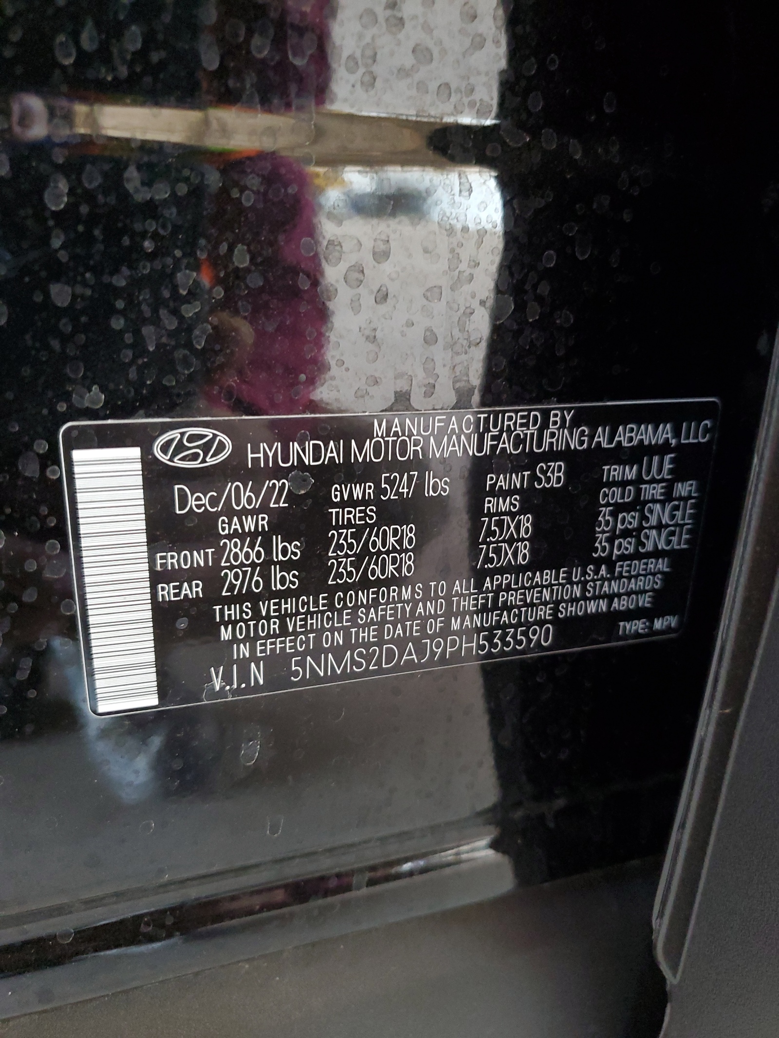 5NMS2DAJ9PH533590 2023 Hyundai Santa Fe Sel