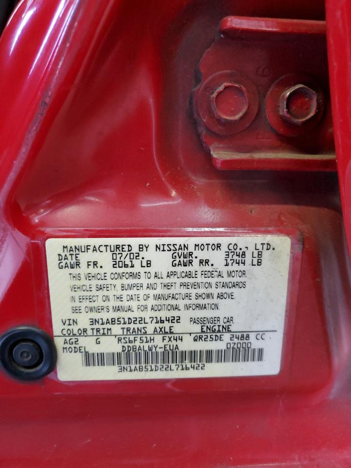 3N1AB51D22L716422 2002 Nissan Sentra Se-R Spec V