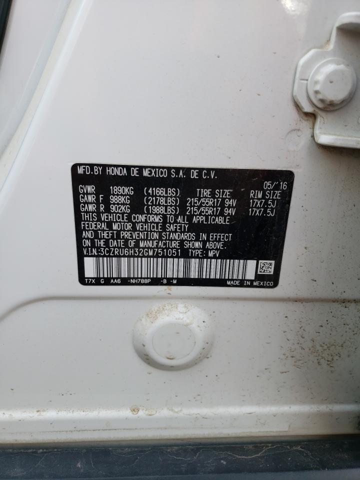 2016 Honda Hr-V Lx VIN: 3CZRU6H32GM751051 Lot: 67363964