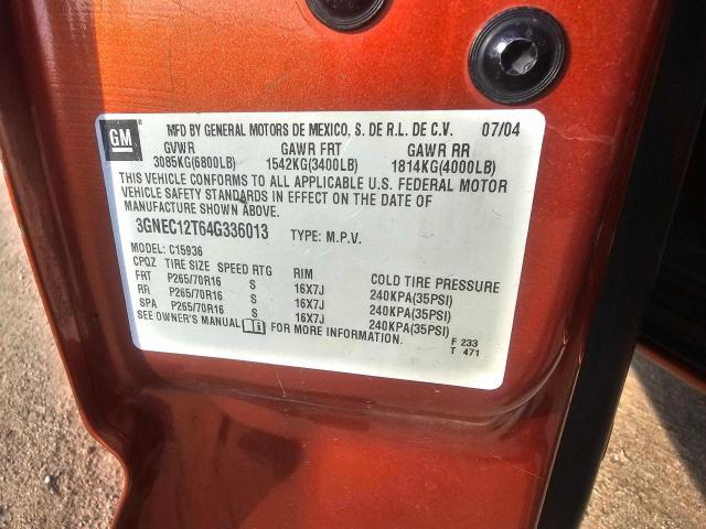 3GNEC12T64G336013 2004 Chevrolet Avalanche C1500