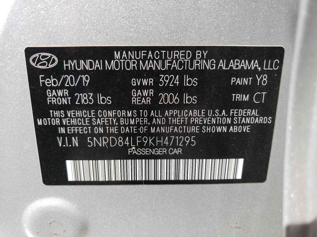 5NPD84LF9KH471295 2019 Hyundai Elantra Sel