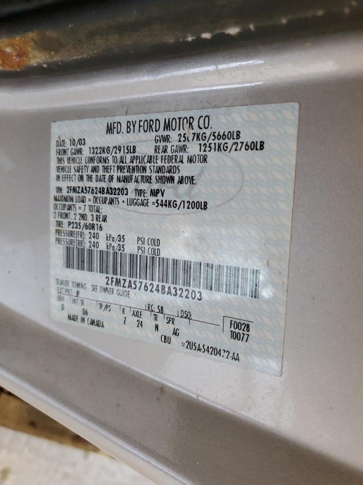 2004 Ford Freestar Ses VIN: 2FMZA57624BA32203 Lot: 66423714