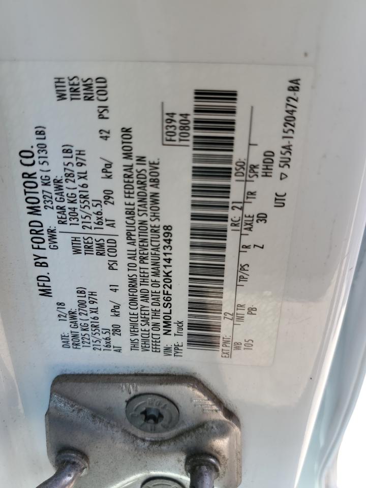 NM0LS6F20K1413498 2019 Ford Transit Connect Xlt