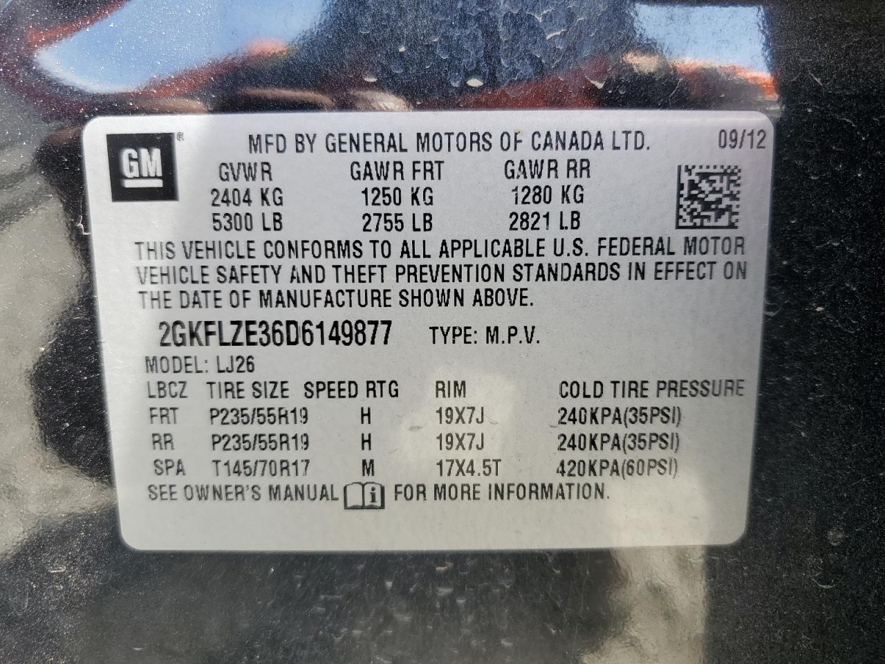 2GKFLZE36D6149877 2013 GMC Terrain Denali