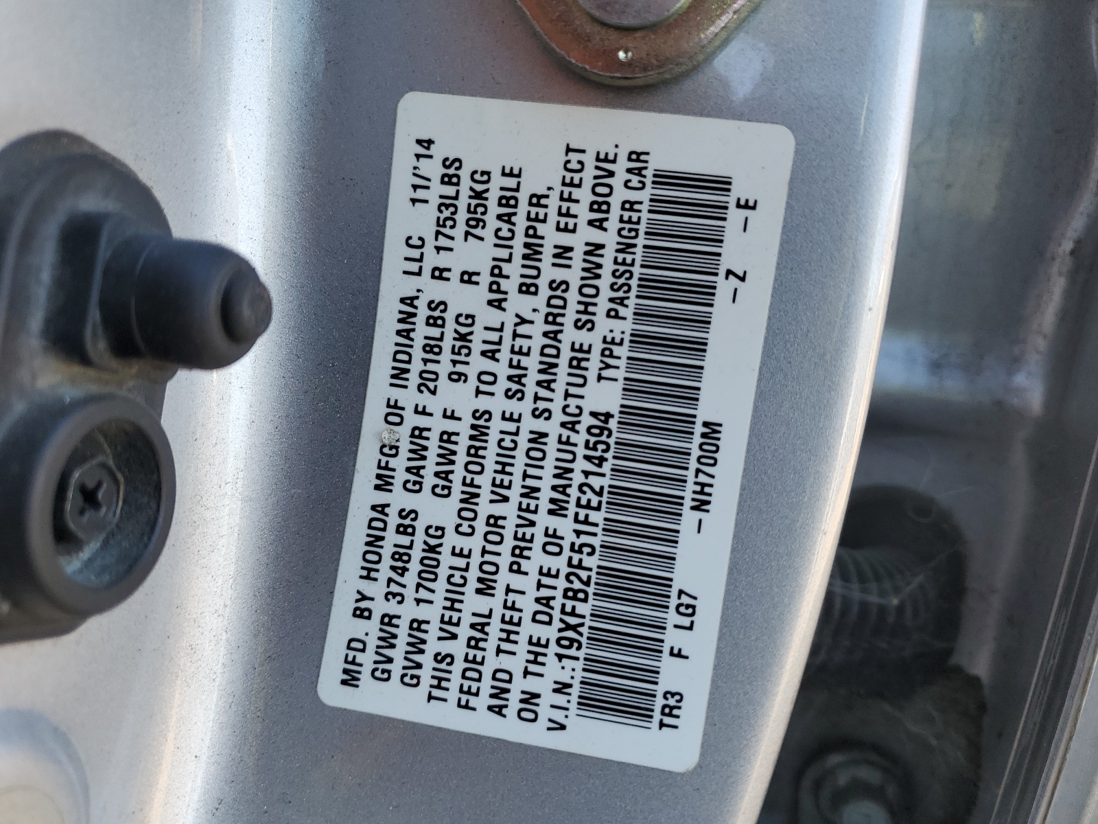 19XFB2F51FE214594 2015 Honda Civic Lx 19XFB2F51FE214594 2015 Honda Civic Lx