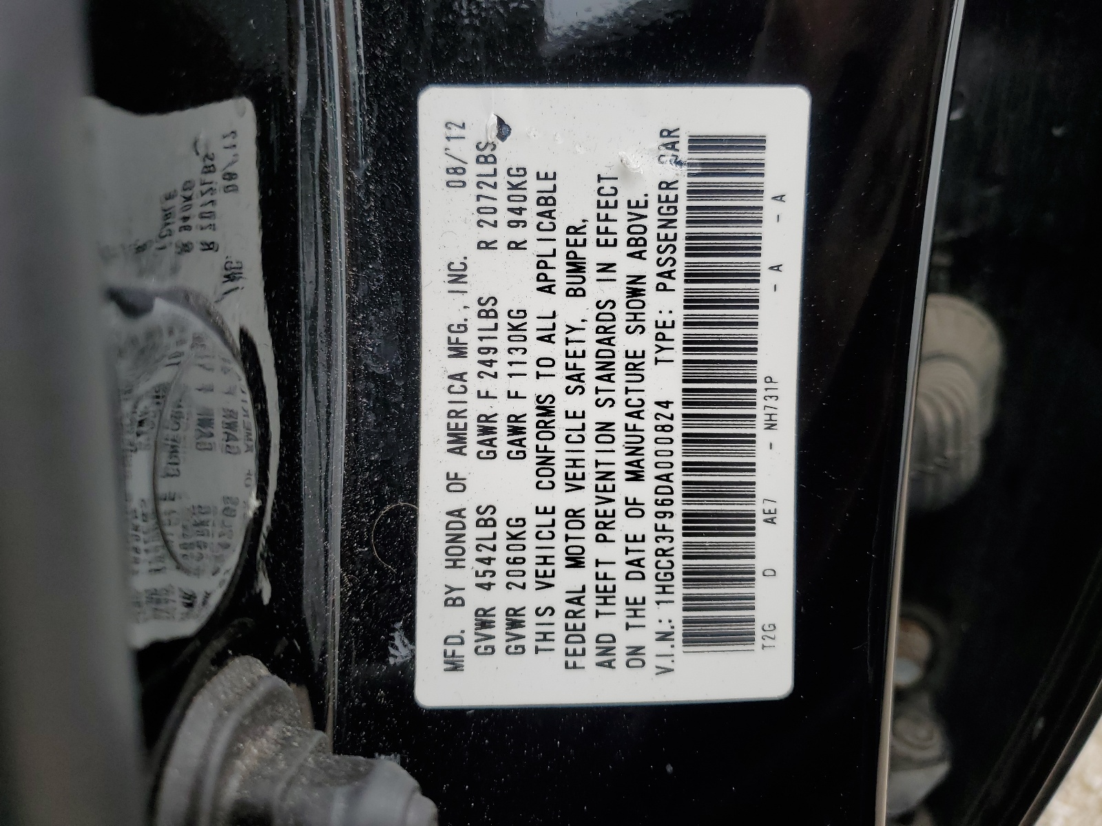 1HGCR3F96DA000824 2013 Honda Accord Touring