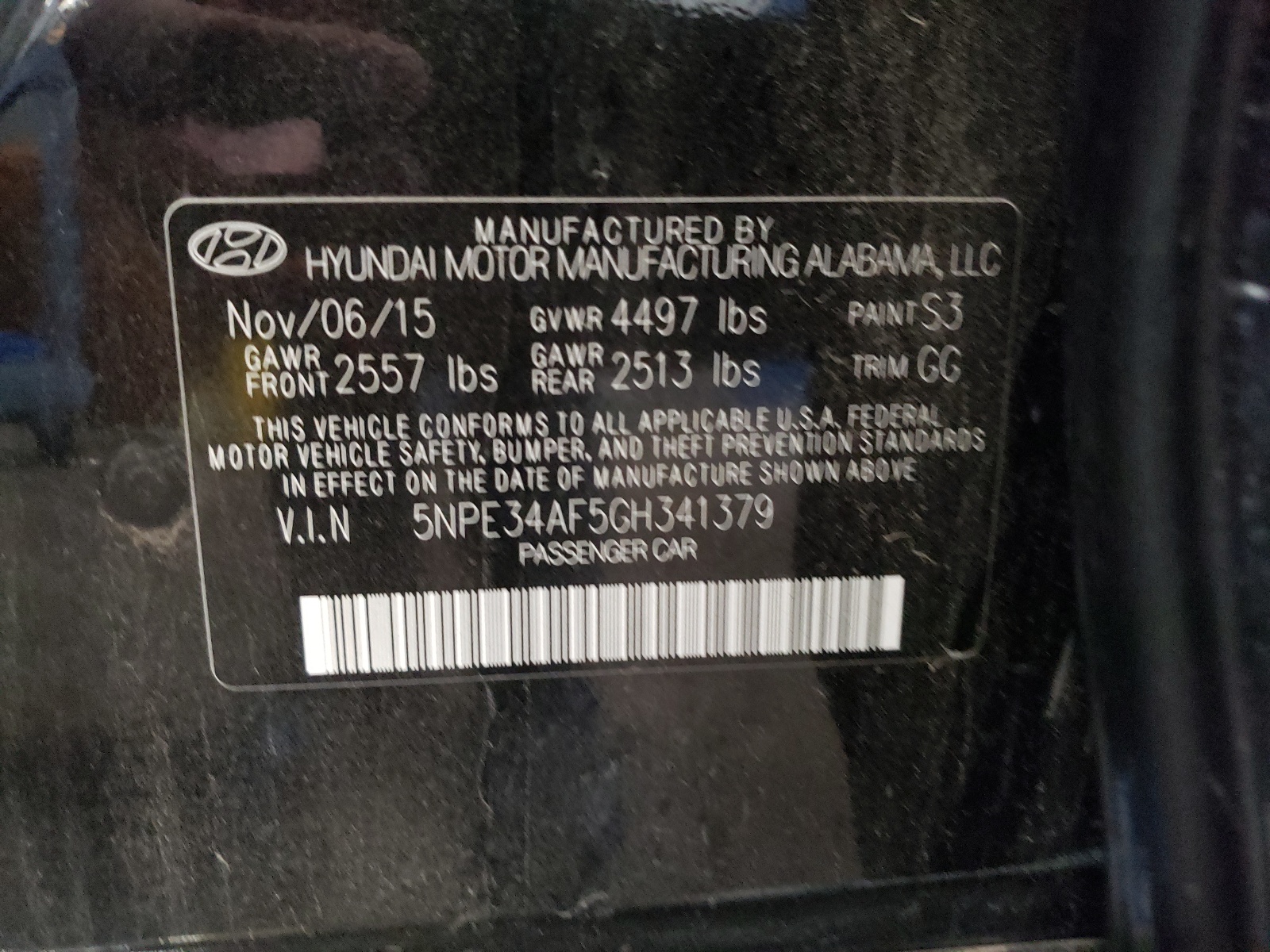 5NPE34AF5GH341379 2016 Hyundai Sonata Sport