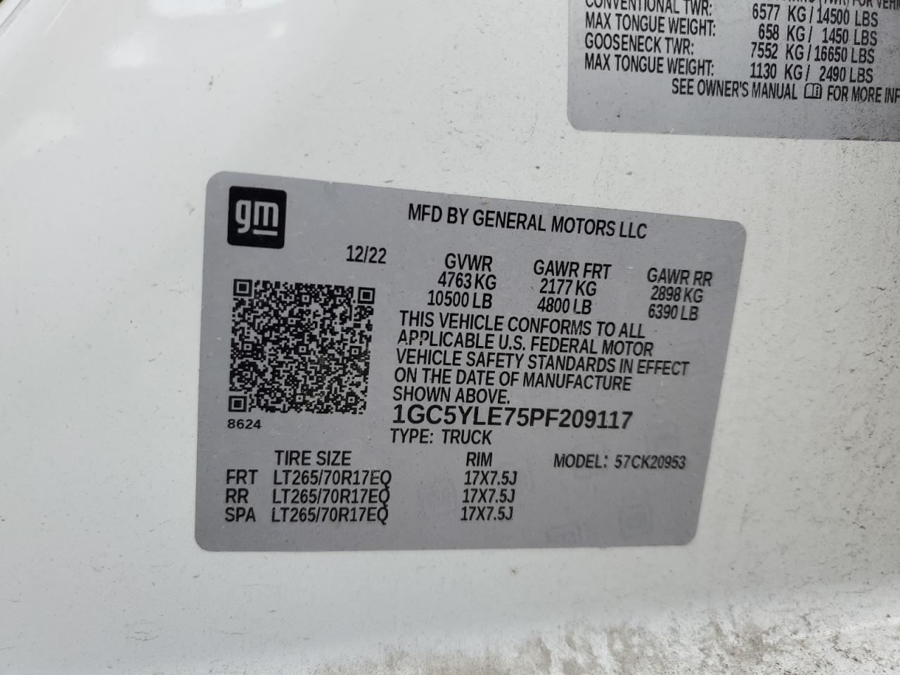 1GC5YLE75PF209117 2023 Chevrolet Silverado K2500 Heavy Duty