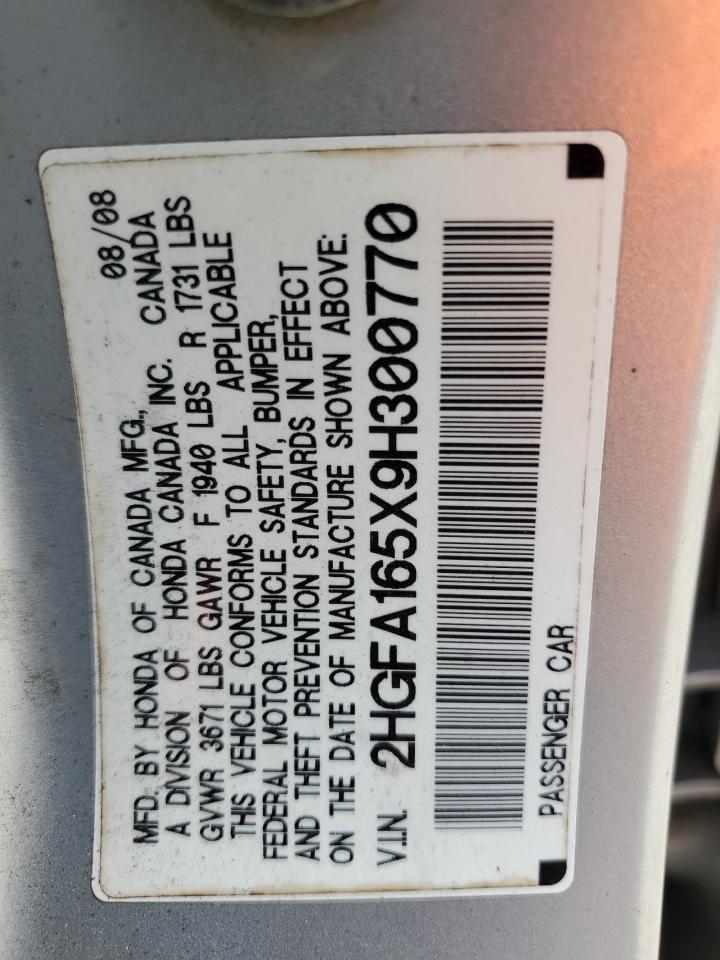 2HGFA165X9H300770 2009 Honda Civic Lx