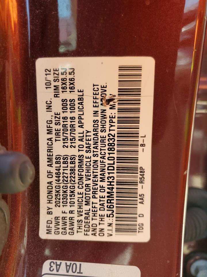 2013 Honda Cr-V Lx VIN: 5J6RM4H31DL018832 Lot: 65455134