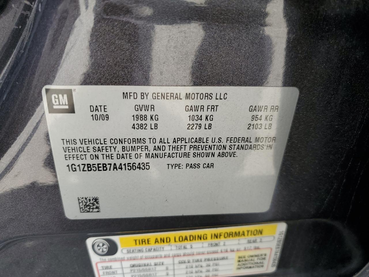 2010 Chevrolet Malibu Ls VIN: 1G1ZB5EB7A4156435 Lot: 67173784