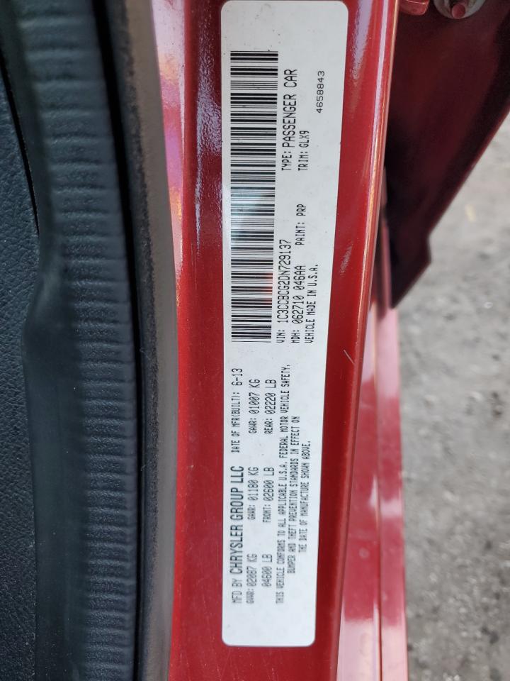 2013 Chrysler 200 Limited VIN: 1C3CCBCG2DN729137 Lot: 65785214