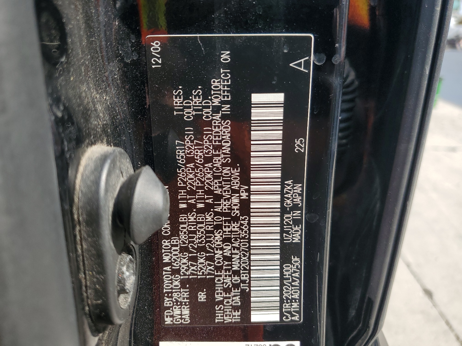 JTJBT20X270135643 2007 Lexus Gx 470