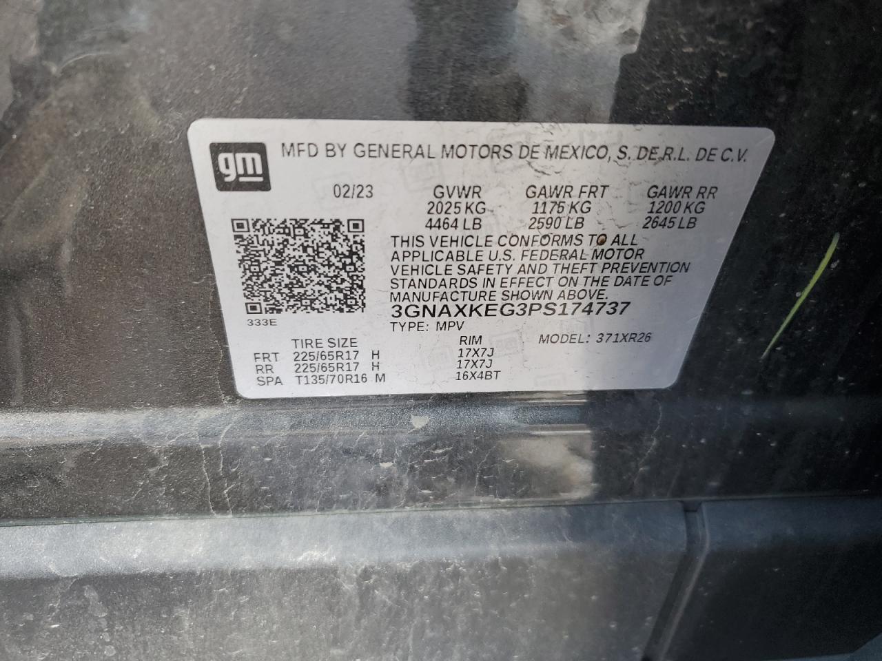 3GNAXKEG3PS174737 2023 CHEVROLET EQUINOX - Image 13