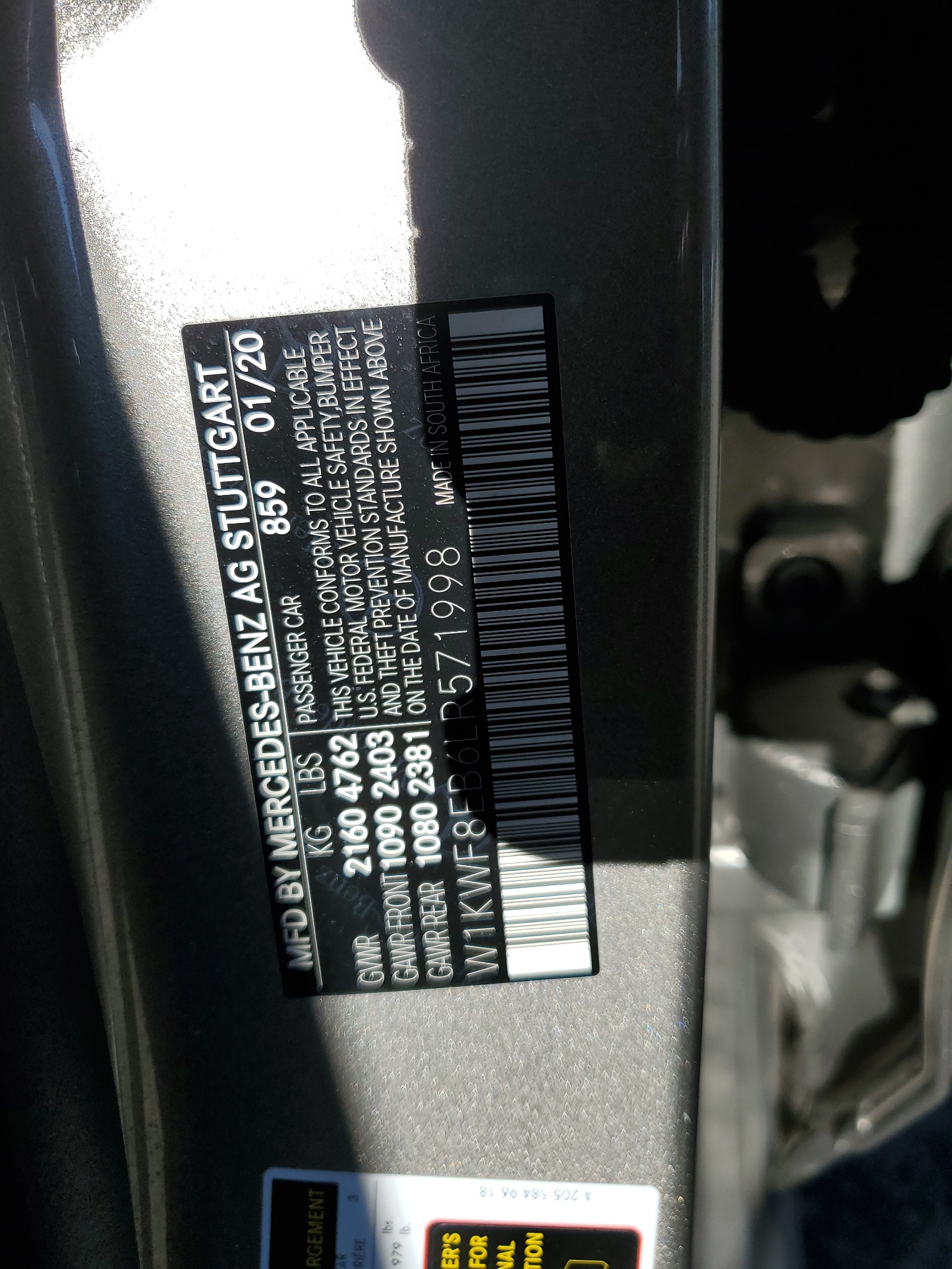 W1KWF8EB6LR571998 2020 Mercedes-Benz C 300 4Matic