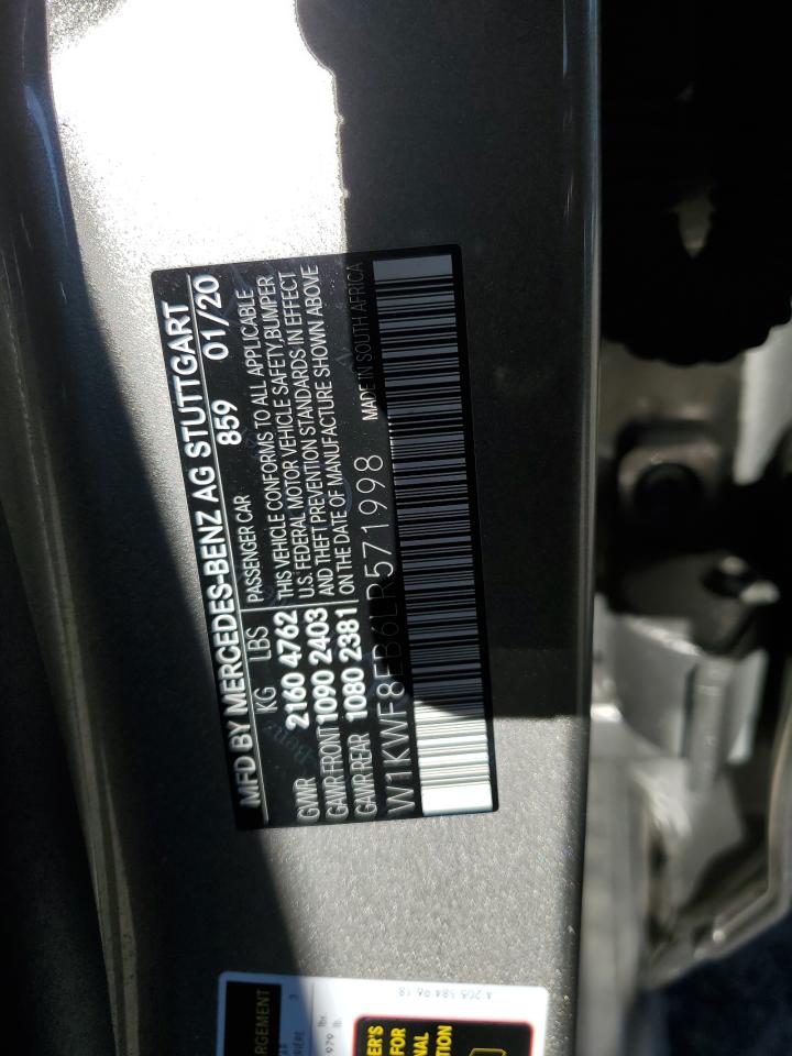 2020 Mercedes-Benz C 300 4Matic VIN: W1KWF8EB6LR571998 Lot: 62092044