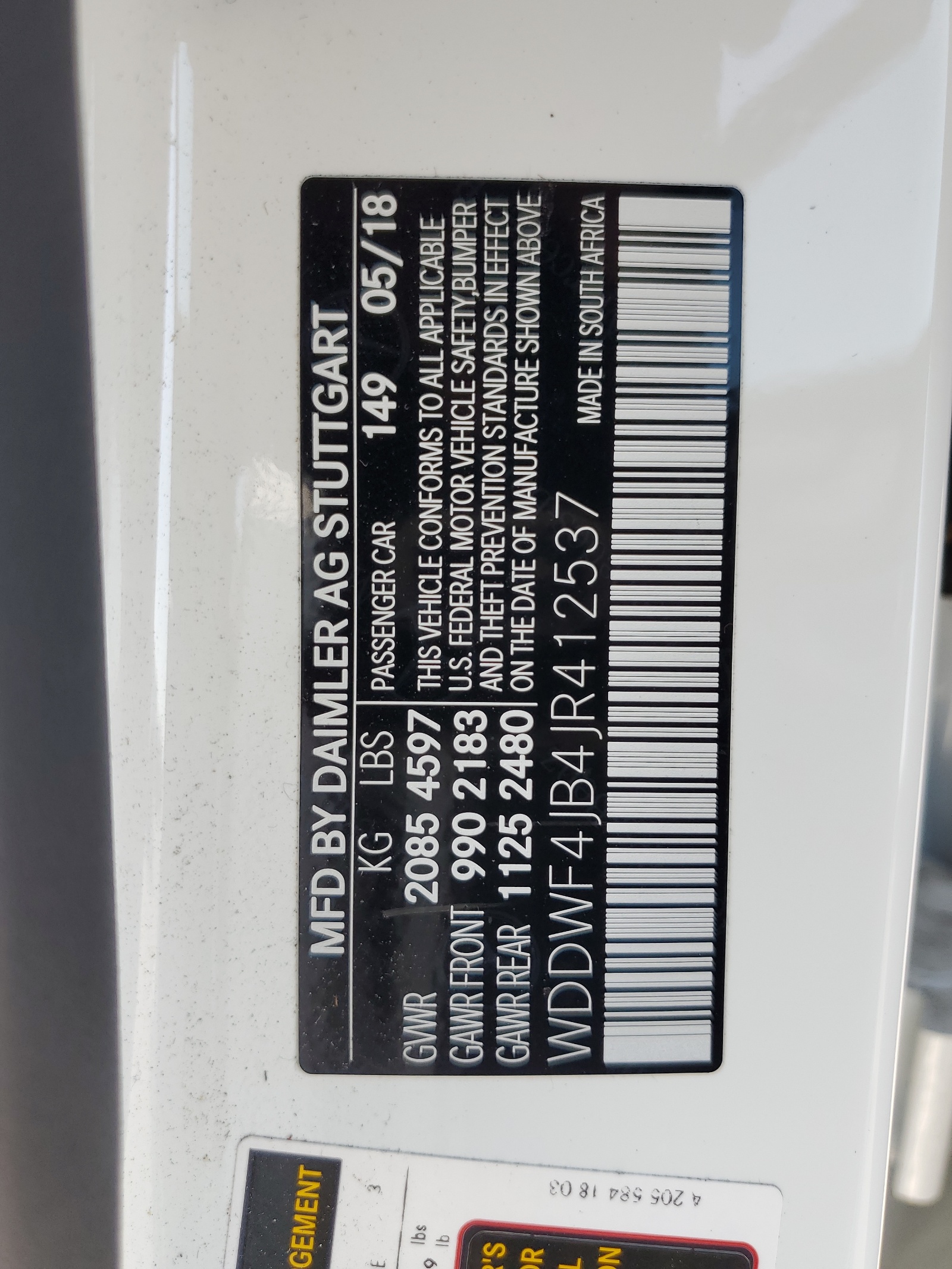 WDDWF4JB4JR412537 2018 Mercedes-Benz C 300