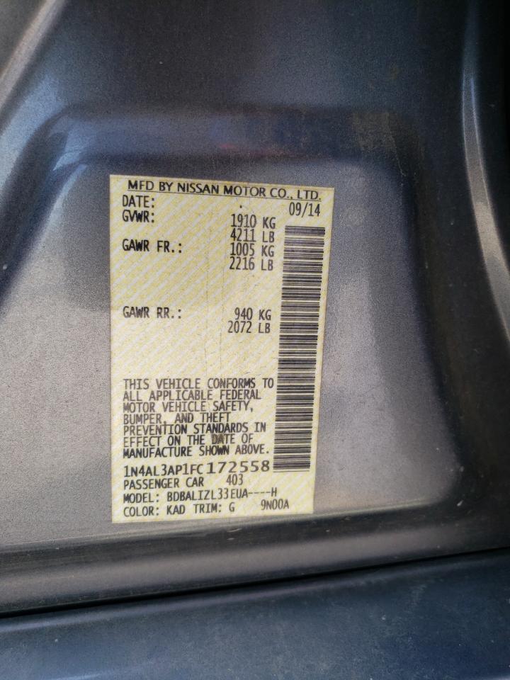 2015 Nissan Altima 2.5 VIN: 1N4AL3AP1FC172558 Lot: 68260554