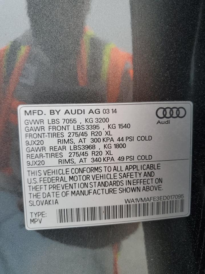 2014 Audi Q7 Prestige VIN: WA1VMAFE3ED017095 Lot: 69781774