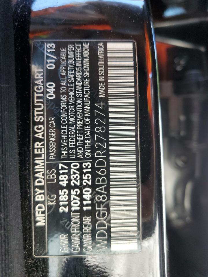 2013 Mercedes-Benz C 300 4Matic VIN: WDDGF8AB6DR278274 Lot: 66889864