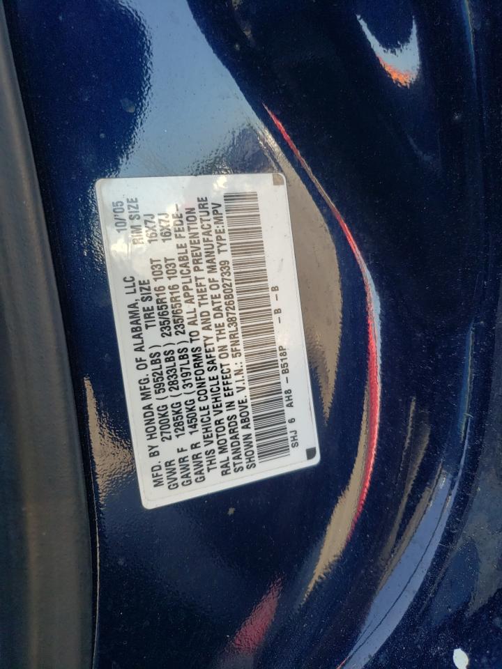 2006 Honda Odyssey Exl VIN: 5FNRL38726B027339 Lot: 68867664