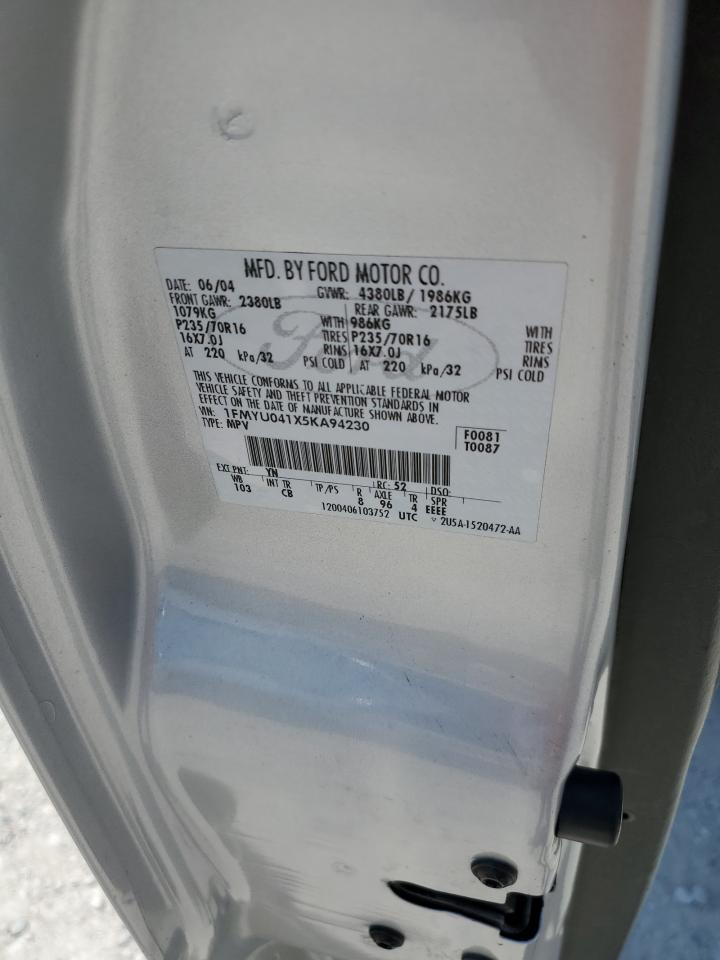 2005 Ford Escape Limited VIN: 1FMYU041X5KA94230 Lot: 64876344