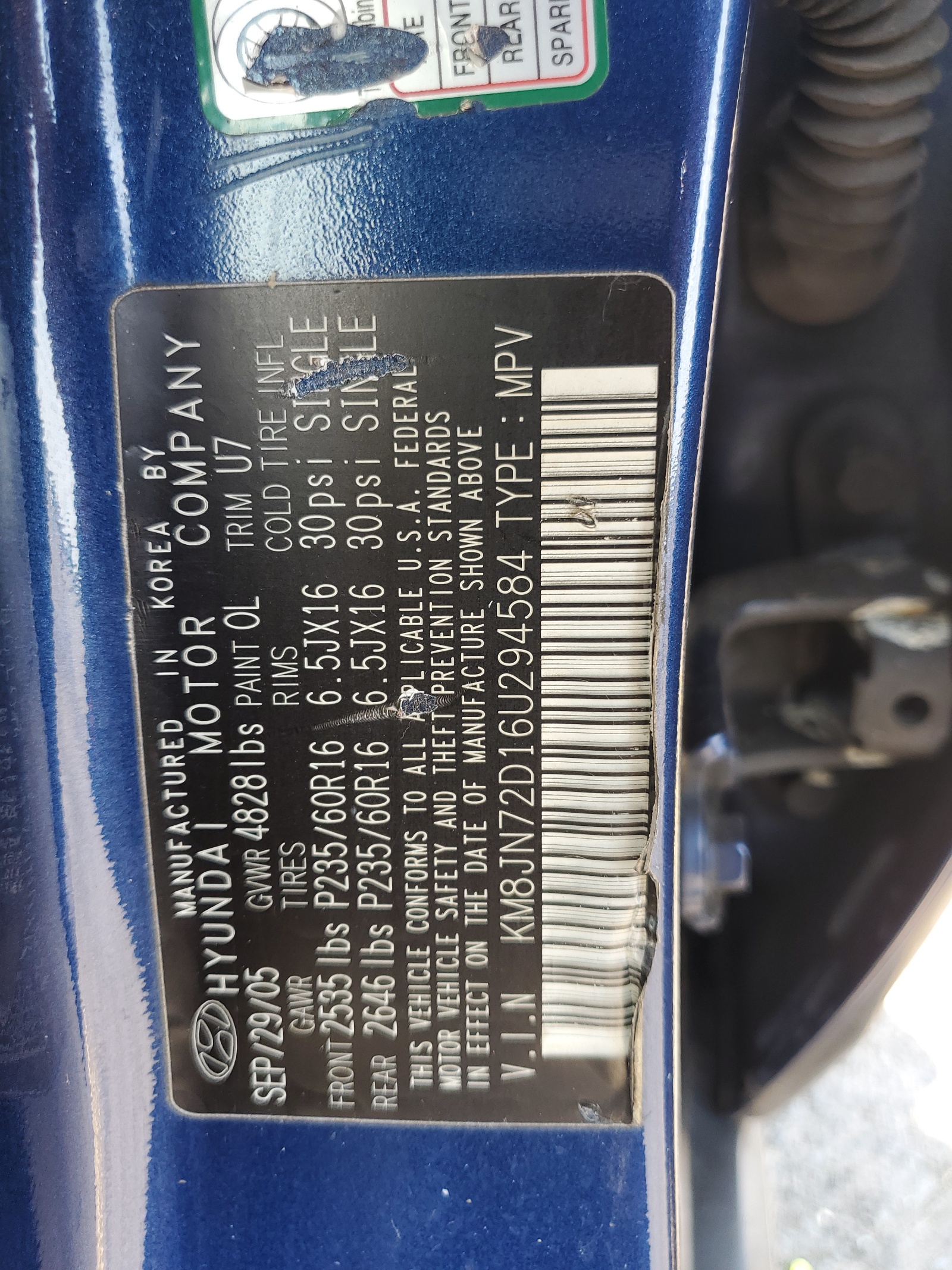 KM8JN72D16U294584 2006 Hyundai Tucson Gls