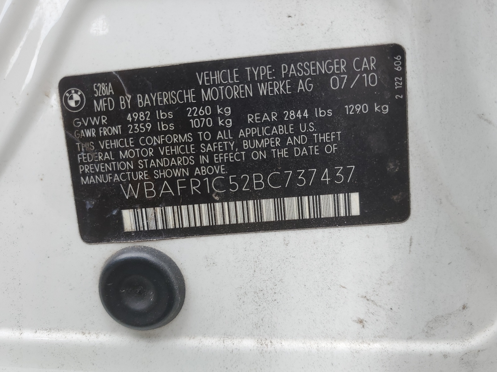 WBAFR1C52BC737437 2011 BMW 528 I