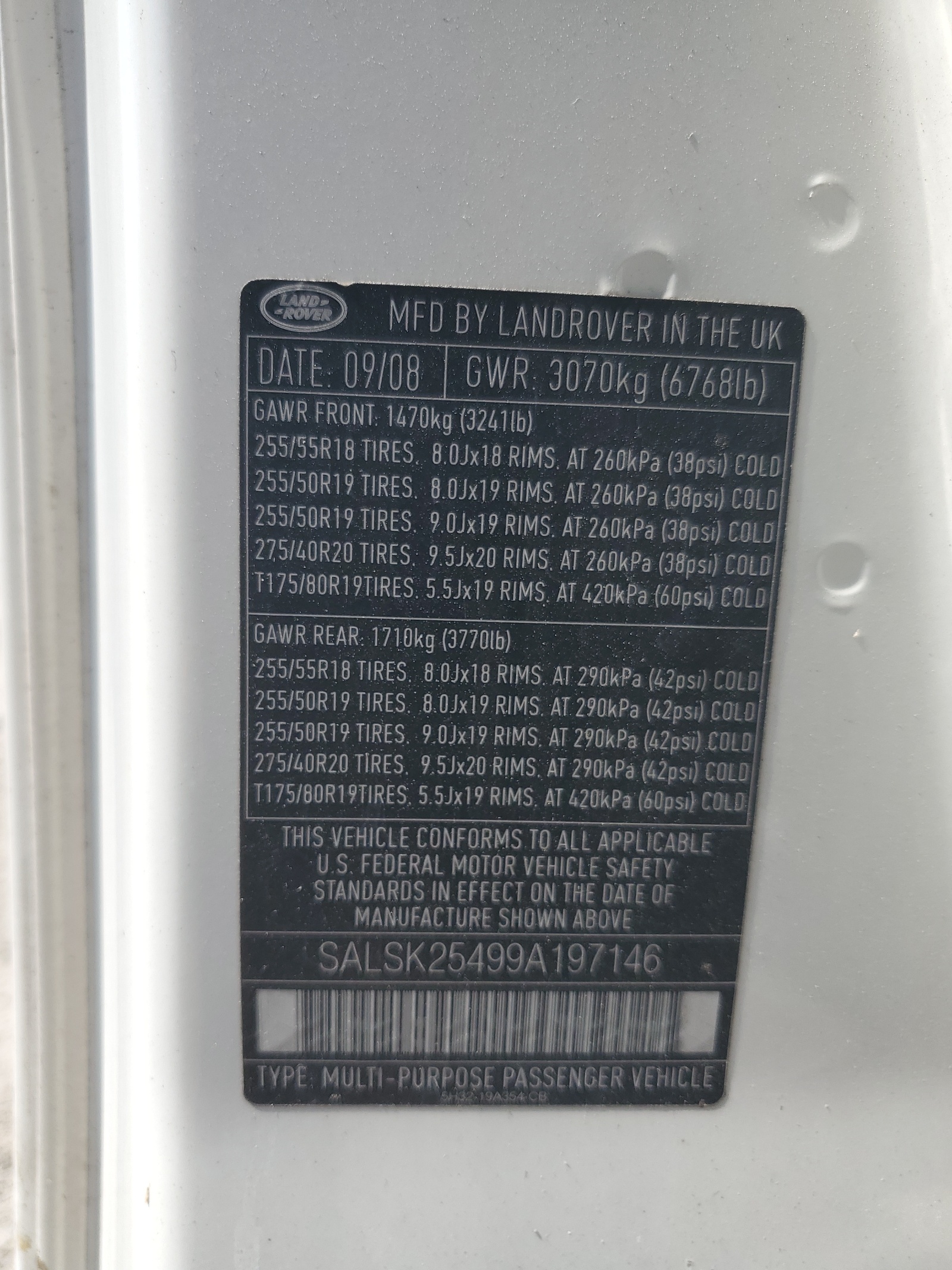 SALSK25499A197146 2009 Land Rover Range Rover Sport Hse