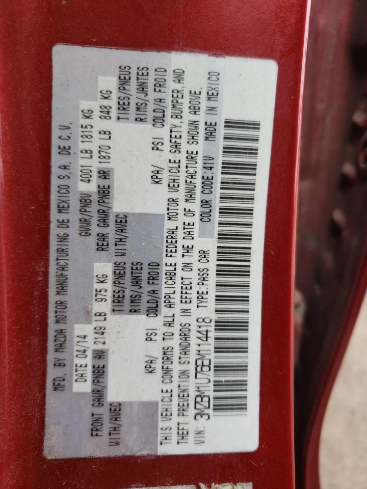 2014 Mazda 3 Sport VIN: 3MZBM1U76EM114418 Lot: 64881304