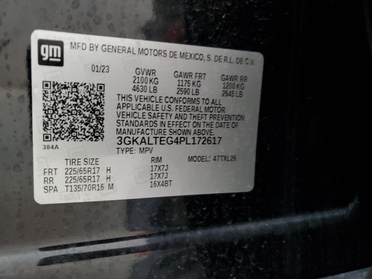 3GKALTEG4PL172617 2023 GMC Terrain Sle