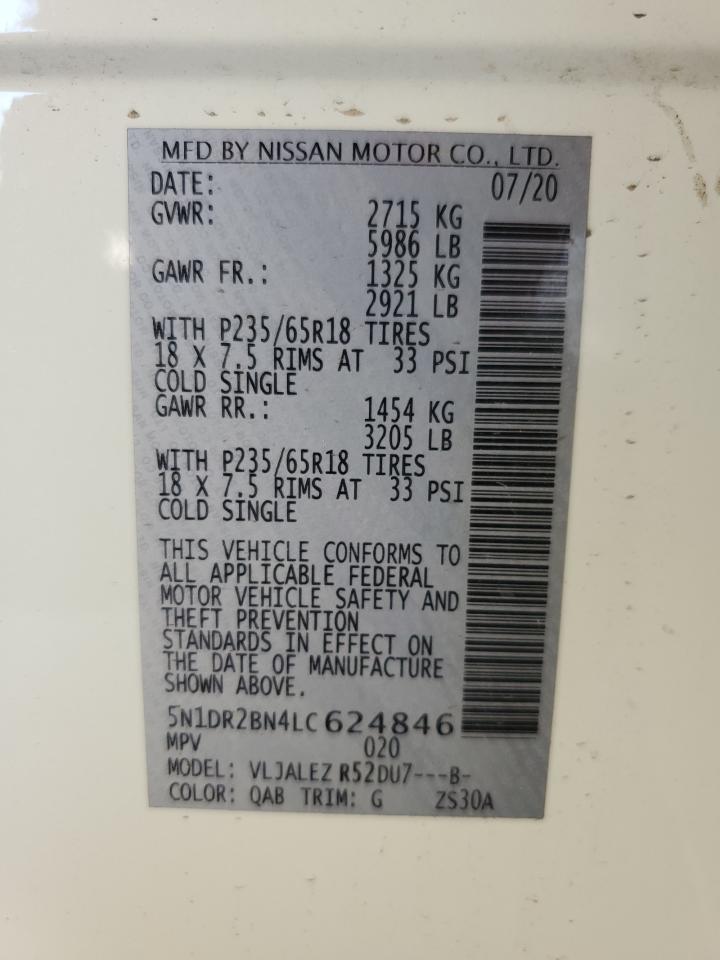 5N1DR2BN4LC624846 2020 Nissan Pathfinder Sv