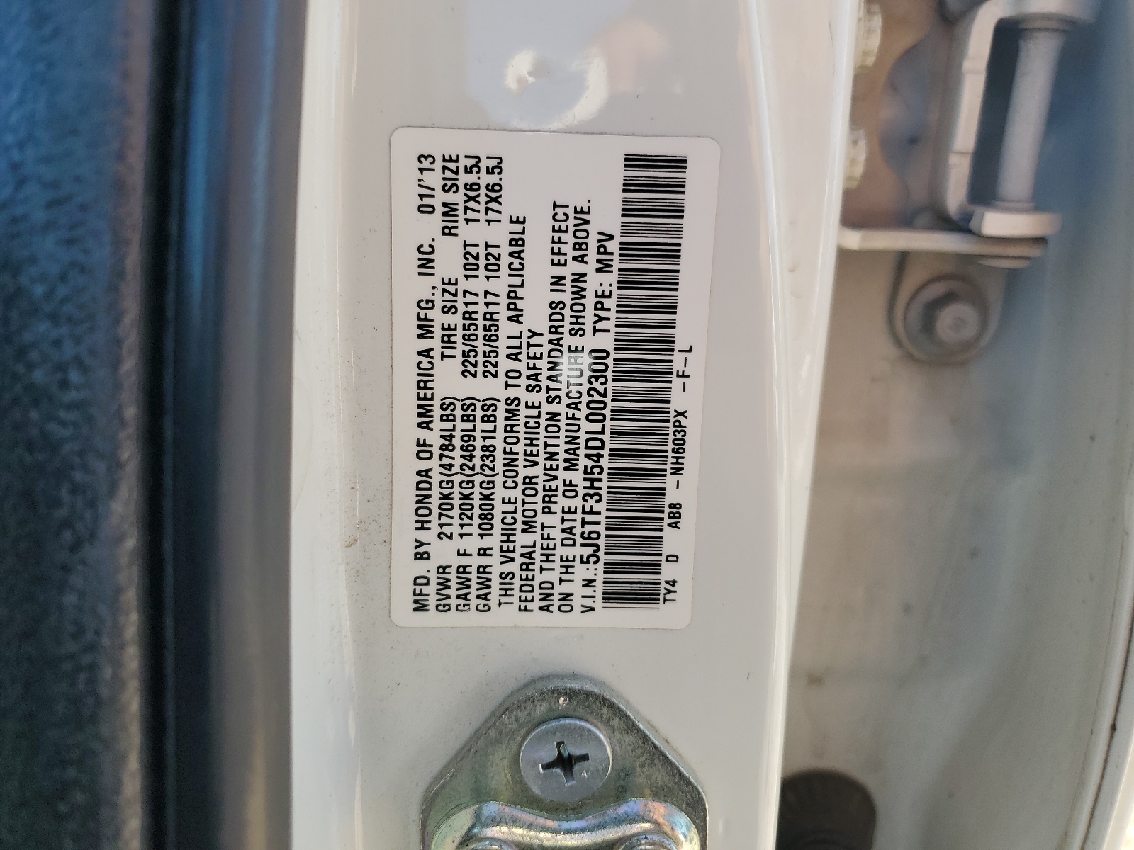 5J6TF3H54DL002300 2013 Honda Crosstour Exl