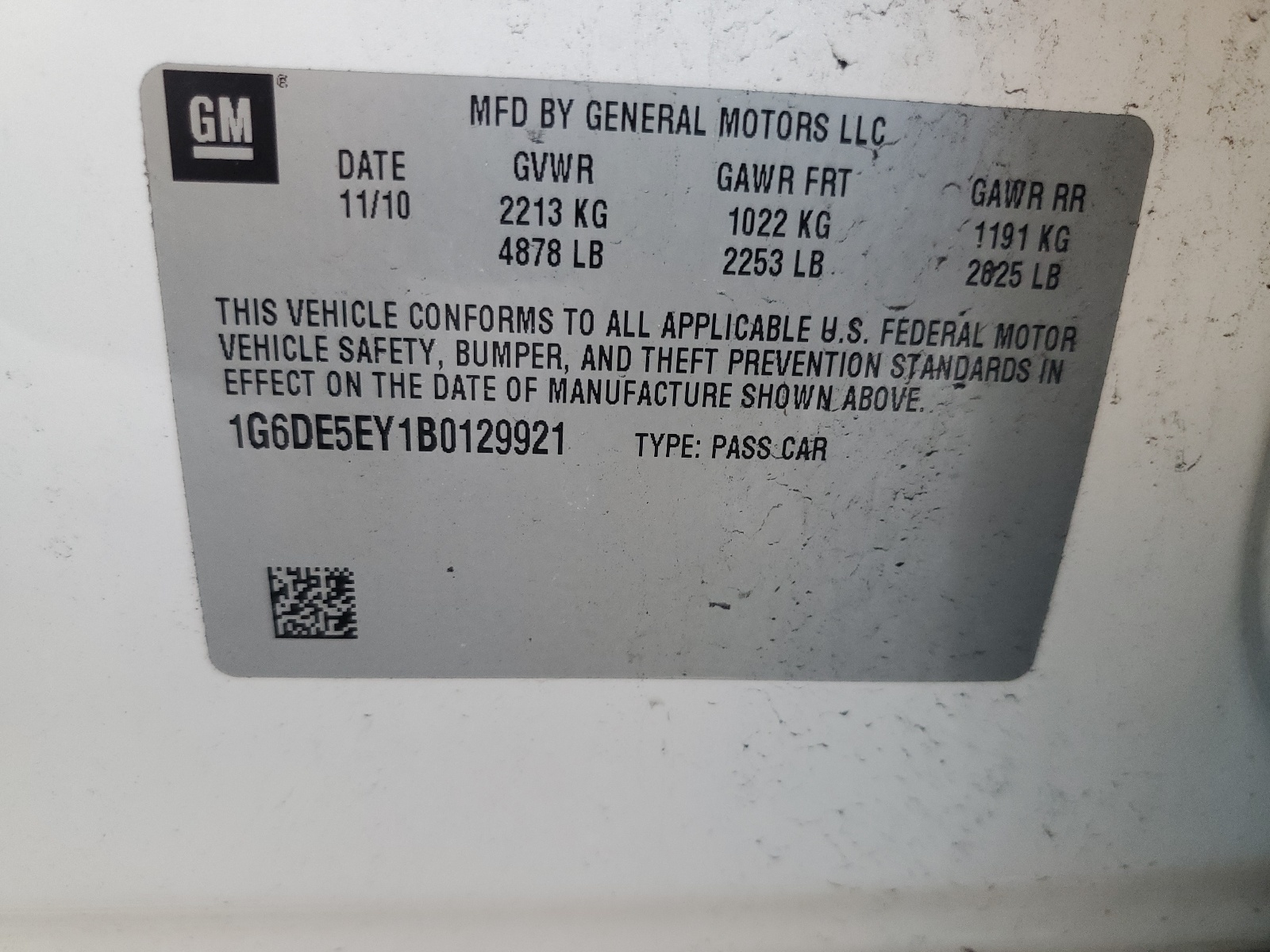 1G6DE5EY1B0129921 2011 Cadillac Cts Luxury Collection