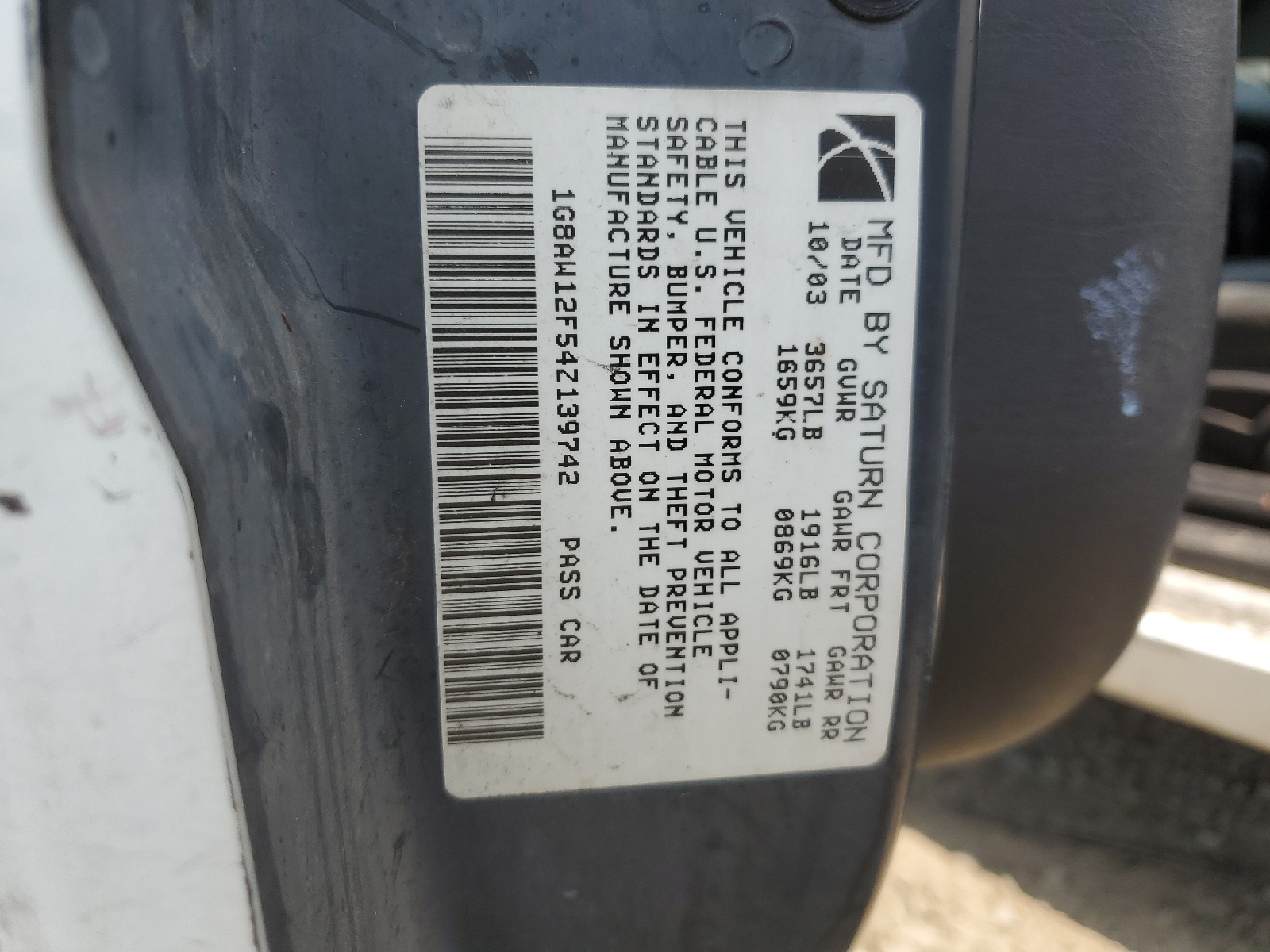 1G8AW12F54Z139742 2004 Saturn Ion Level 3